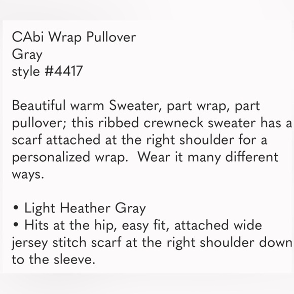 Cabi New NWT Wrap Pullover #4417 Heather Gray Sweater Medium - Picture 5 of 10